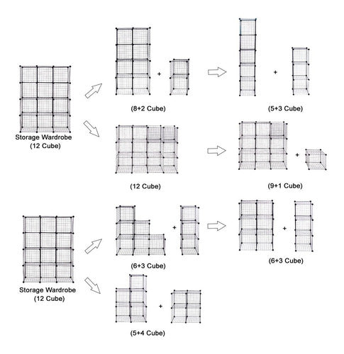 Los Estantes Del Cubo 12 Cubo Diy Red Organizador Armario Or 1