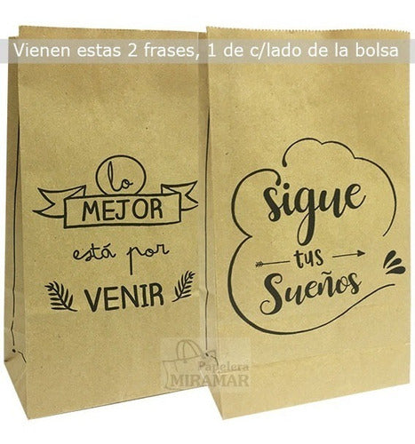 Papelera Miramar 50 Kraft Paper Bags with Phrases 0