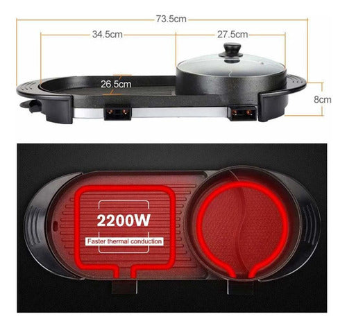 SEAAN Hot Pot with Grill, Electric Grill for Indoor Use 2