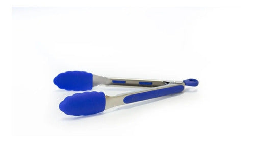 Pinza De Acero Y Silicona Silcook Multiuso 26 Cm Largo Azul 0