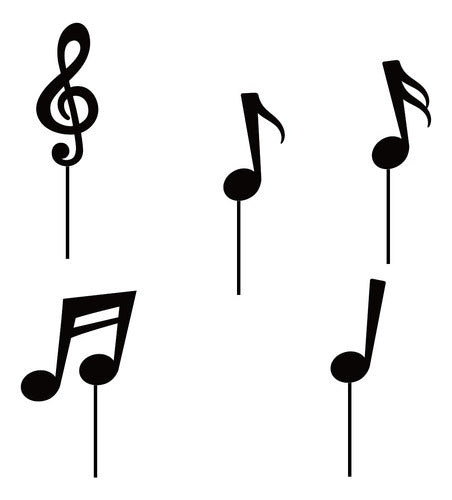 Cake Topper Mini Cup Cake Music Notes x 5 Units 0