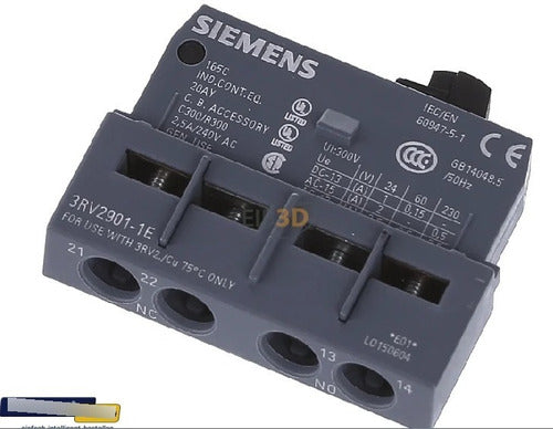 Siemens Bloque Transversal Contactos Aux P/gm 3RV2901-1E 0