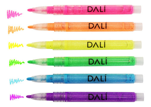 Dali Glitter Markers Pack of 6 1