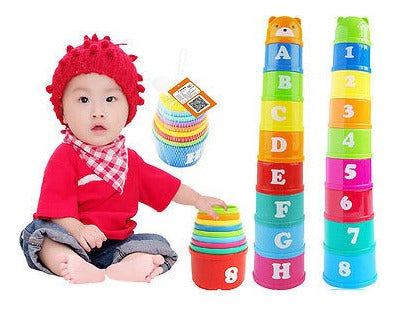 Rainbow Stacking Tower Plastic Cups Set 1