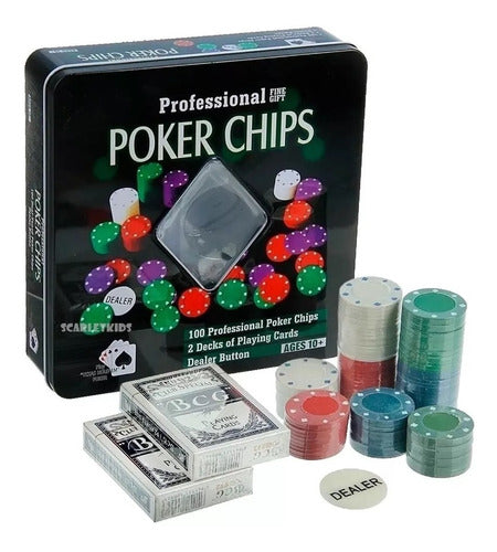 Poker Chips X100 Sets Dealer Tin Poker Chips Prm Playking 0