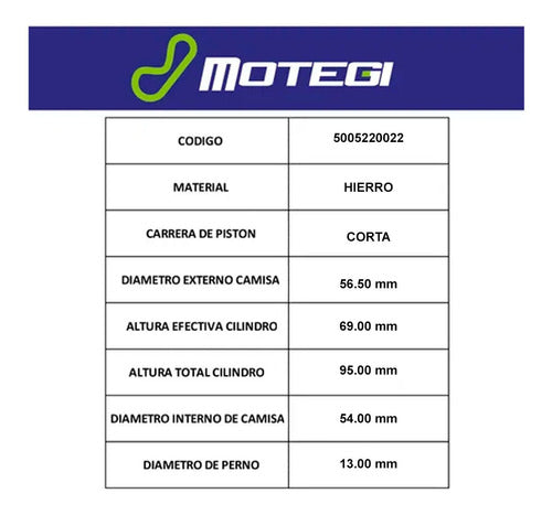 Motegi Enhanced Cylinder Kit for 110 to 125 cc Engines - Short Stroke 3