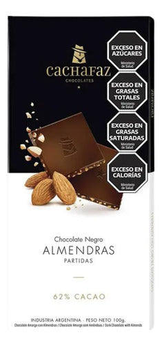 Cachafaz Chocolate Negro Y Almendras Partidas 100 Gr 0