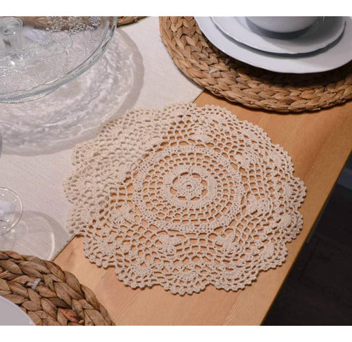 SouthMage 4 Hand Crochet Round Lace Doilies 12 Inches 1