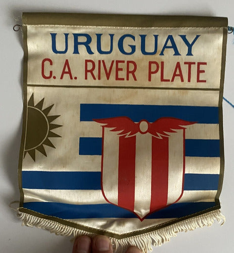 Antiguo Banderín Uruguay C A River Plate Tela Fútbol, Bb1 0