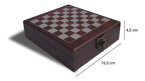 Set De Vino Con Juego Ajedrez Caja Madera Sacacorchos 4 Pzs 3