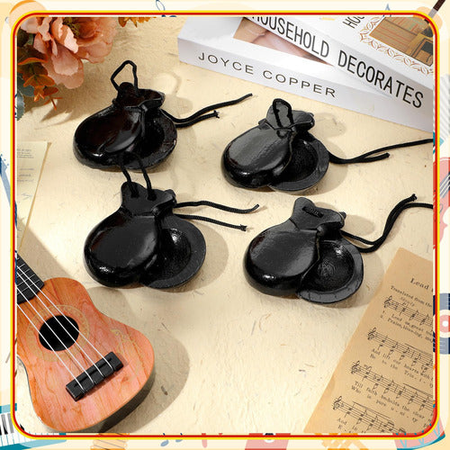 Libima Castañuelas Flamencas Tradicionales De Madera - Negras 4un 3