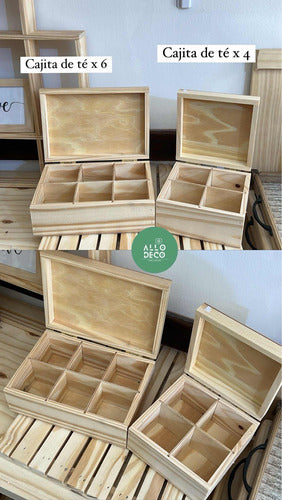 Allo Deco Home Premium Wooden Tea Box with 4 Compartments 1