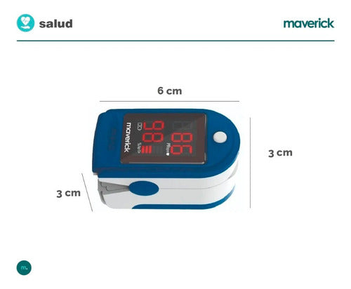 Maverick Oximeter Pulse Saturation Monitor Spo2 Cms50dl Led Blue/White 2