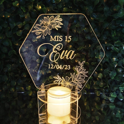 Acrylic LED Light Centerpiece for Wedding and Quinceañera 1