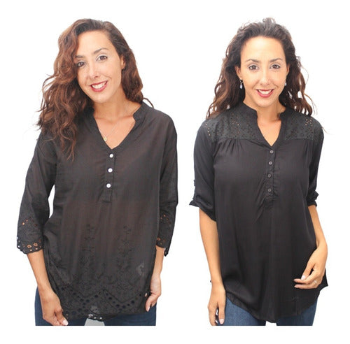 Good Look Blusas Mujer Broderie Importada Talle S M 2