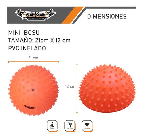 GYM-MAN Mini Bosu Pinches Media Esfera Equilibrio Propiocepción P 2