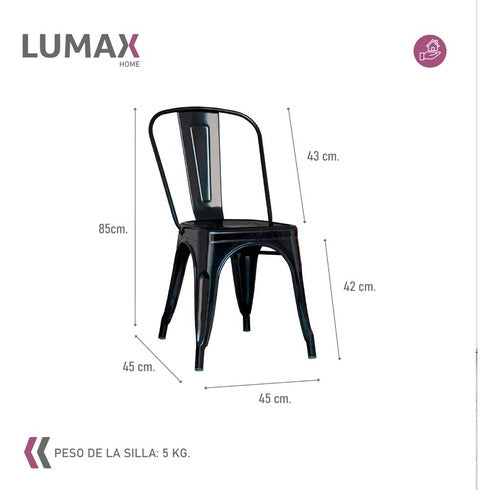 Lumax Pack 4 Sillas Tolix Varios Colores Living Comedor 2