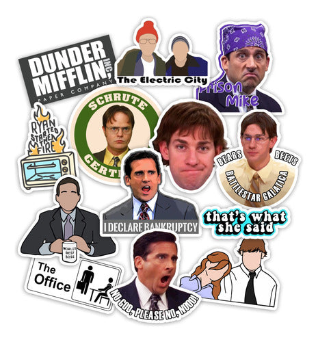 Stickers The Office 30 Unidades 4x4 Cm Pvc Plastificados 0