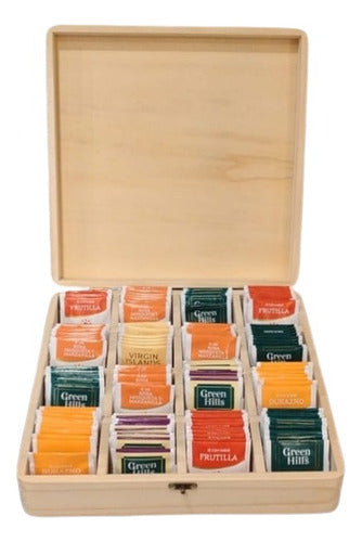 Patagonia White Wooden Tea Box with 16 Compartments 0