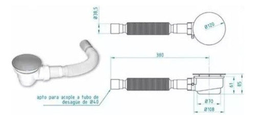 Piazza RA7012.1 Bathtub Drain and Shower Base Drain 1