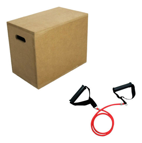 Roble Fitness Reinforced Jump Box Kit 30x40x50 + Long Elastic Band 0