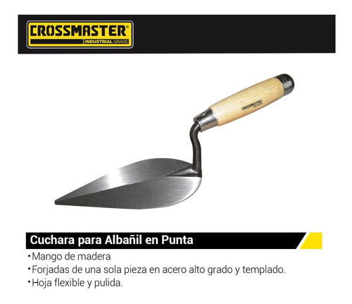 Cuchara Albañil 7'' Acero Forjado Roboque Mezcla Crossmaster 1