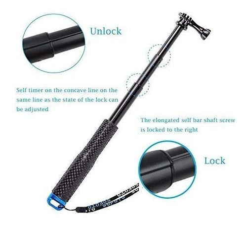 Vvhooy - Waterproof Extendable Selfie Stick for GoPro 2