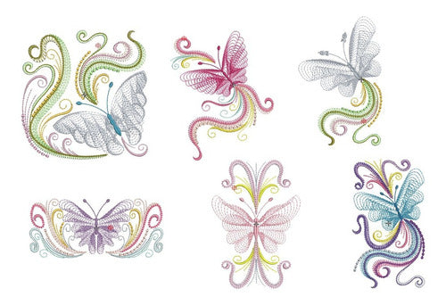 Butterflies Embroidery Designs Set Riplep 9cm 0