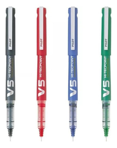 Pilot Hi Tecpoint V5 V7 Roller Pen with 4 Cartridges 0