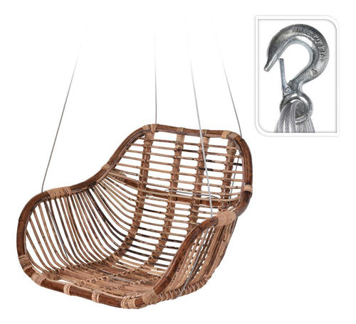 Rattan Hanging Hammock 70x41.5x69 Cm 0