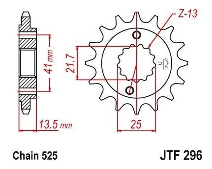 JT Honda Africa Twin 650 88-90 525 Z16 Transmitting Sprocket 1