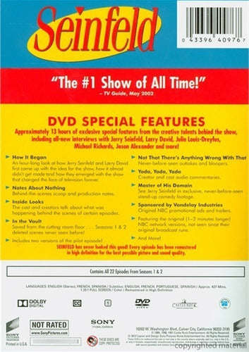 DVD Seinfeld Season 1 & 2 / Temporada 1 & 2 1
