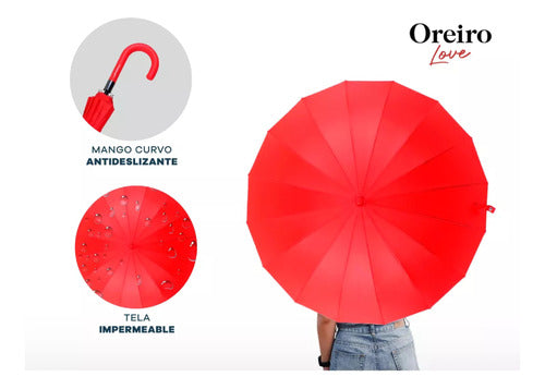 Las Oreiro Love Semi-Automatic Women's Durable Umbrella 6