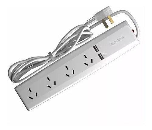 Teclastar Multi-Outlet Power Strip with 4 Sockets + 2 USB Ports, 2M Cable 0