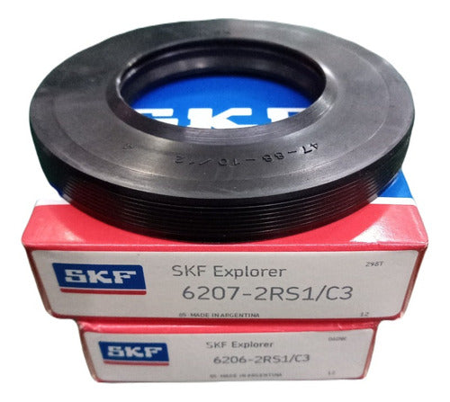 Kit Rodamientos Skf Reten Lavarropas Mabe Lvmb07e12 1