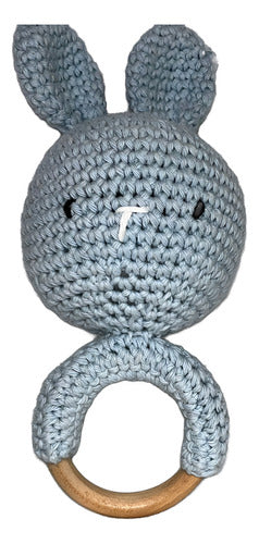 Kiddy Rabbit Crochet Rattle with Wooden Ring 1