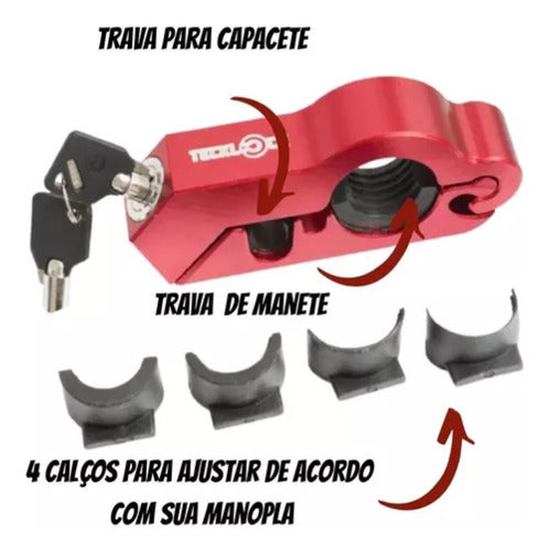 Trava Para Moto De Manete E Manopla Tecklock 3