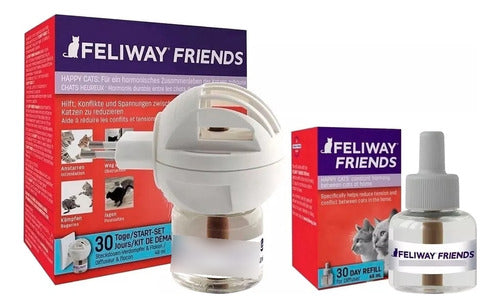 Kit 1 Feliway Difusor Friends C/refil + 1 Refil Friends 48ml 0