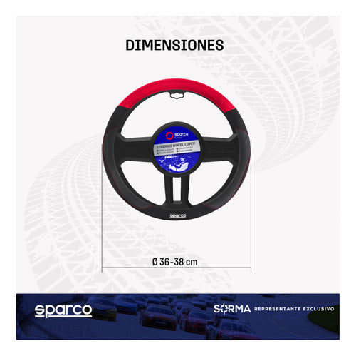 Sparco Universal PVC + Suede + Rubber Steering Wheel Cover 4