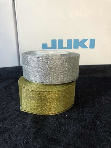 Juki Cintas De Lurex 50 Mm Ancho Doradas Y Plateadas Rollo 25m 0