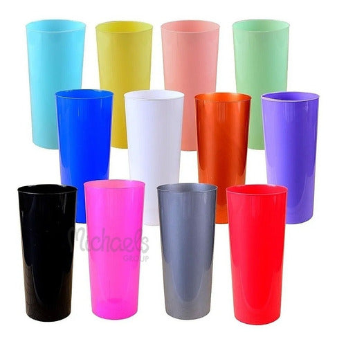 50 Disposable Plastic Long Drink Cups Assorted Colors Beverage 11