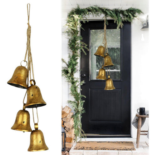 Styleonme Christmas Decorative Bells Metal Gold 1