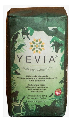 Yevia Natural Stevia Yerba Mate 500 Gr Pack of 10 Units 0