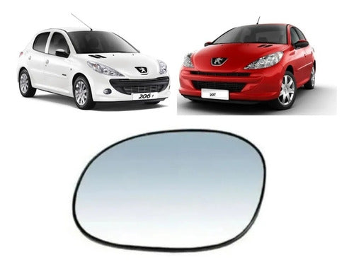 Mirror Glass with Base for Peugeot 206 1999-2001 Original F 1