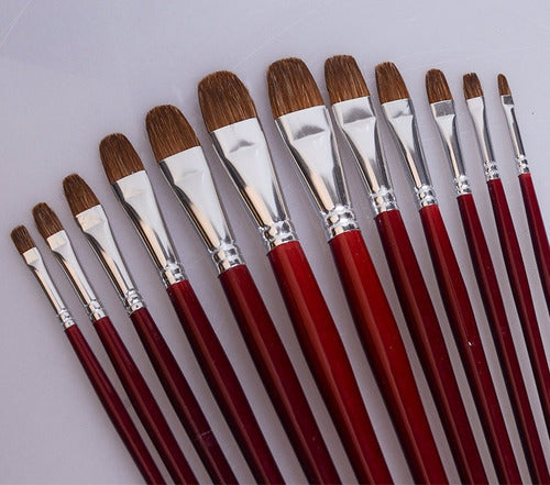 Helguera Set of 6 Art Brushes - Acrylic - Oil - Watercolor - Makeup 3