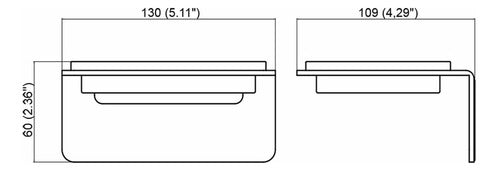 Porta Jabonera Simple De Pegar 60x130mm Acero Inox Linea Fin 1