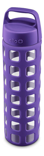 Ello Pure Water Bottle Glass with Lid 20 oz Grape 1