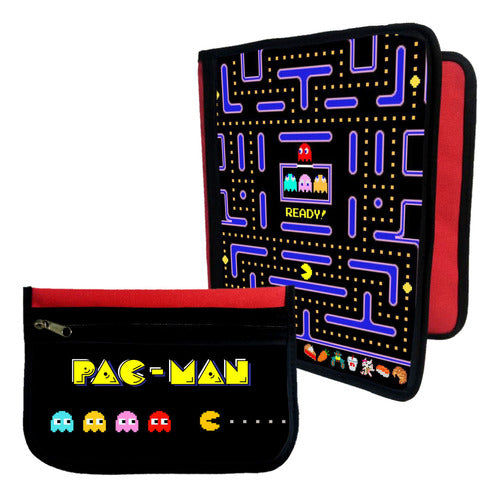 Kit Backpack+Folder+Pacman Pencil Case #476 1