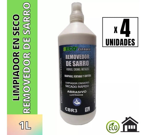 Removedor De Sarro 1 L X 4u Vidrio Mampara Griferia Losa 0