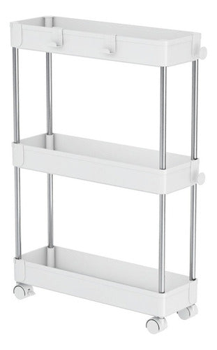 Triple Organizer Cart with Wheels for Kitchen and Bathroom 0